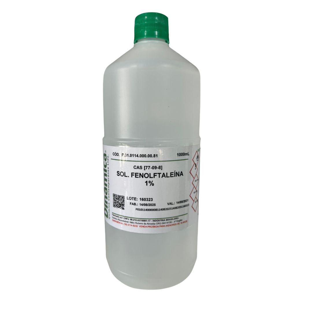 Fenolftaleína 1% Alc. Solução - 1 litro