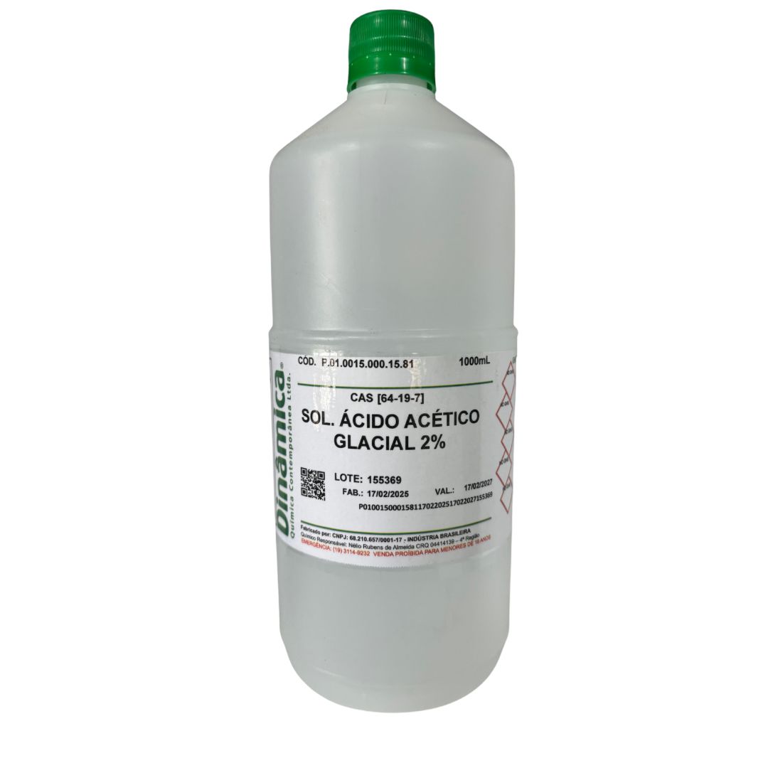 ÁCIDO ACÉTICO GLACIAL SOLUÇÃO 2% 1000ML