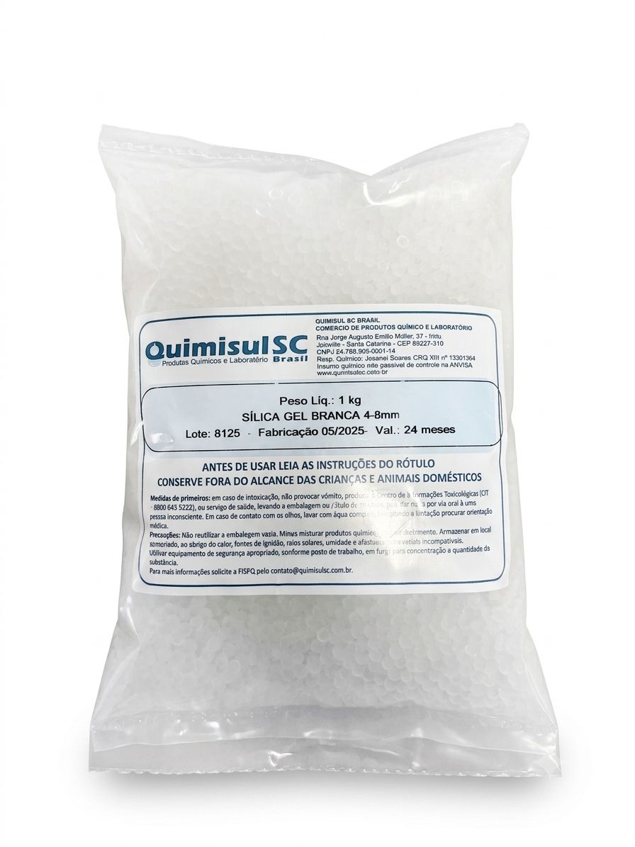 Silica Gel Branca 4 A 8 mm - 1 kg