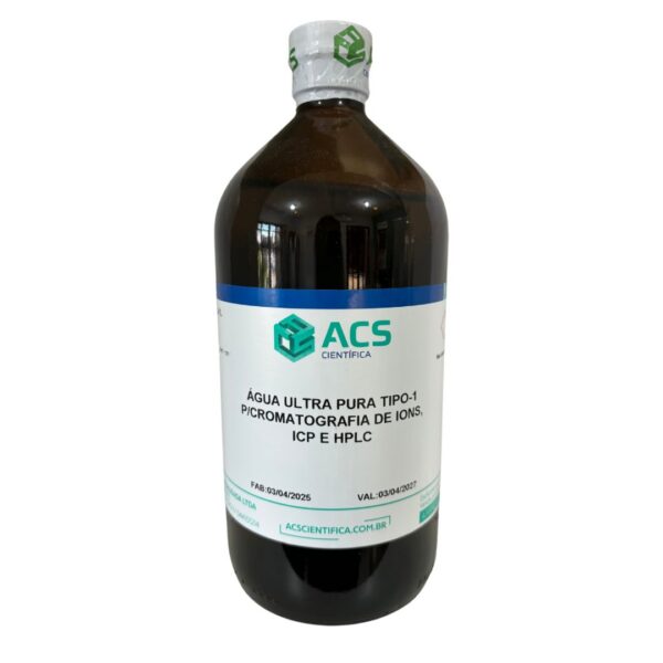 AGUA ULTRA PURA TIPO-1 CROMAT.IONS,ICP E HPLC 1 Litro