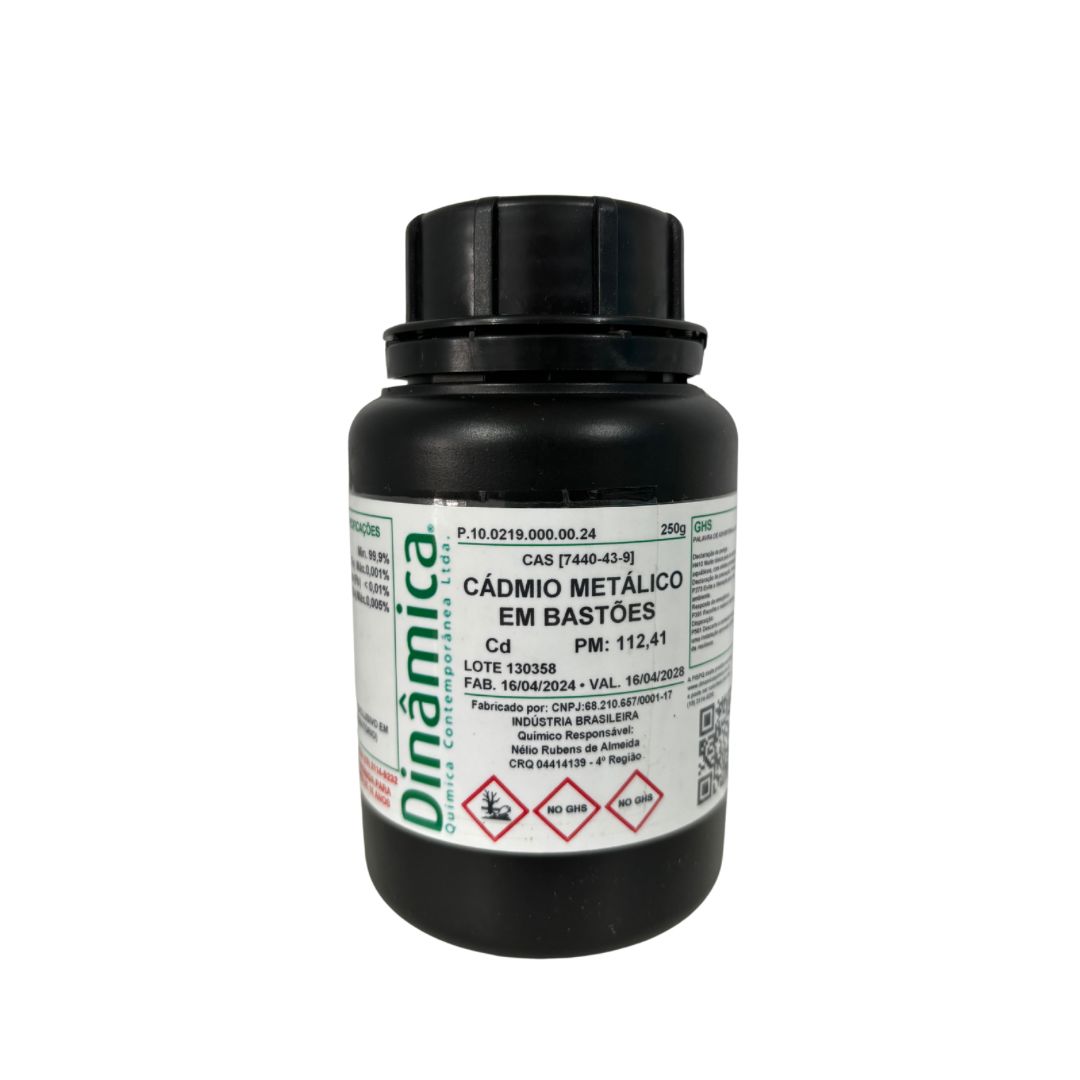 Cádmio Metálico em Bastões 250g