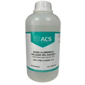 Ácido Clorídrico 25% Solução Aquoso 1 Litro