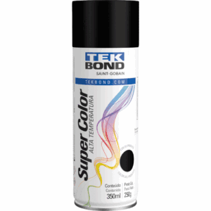 Tinta spray preto fosco alta temperatura, 350 ml, TEKBOND