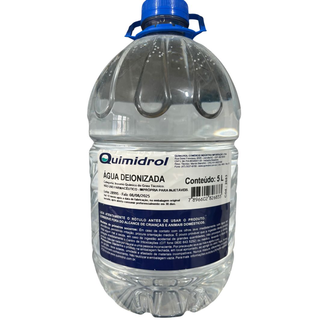 Água Deionizada 5 Litros