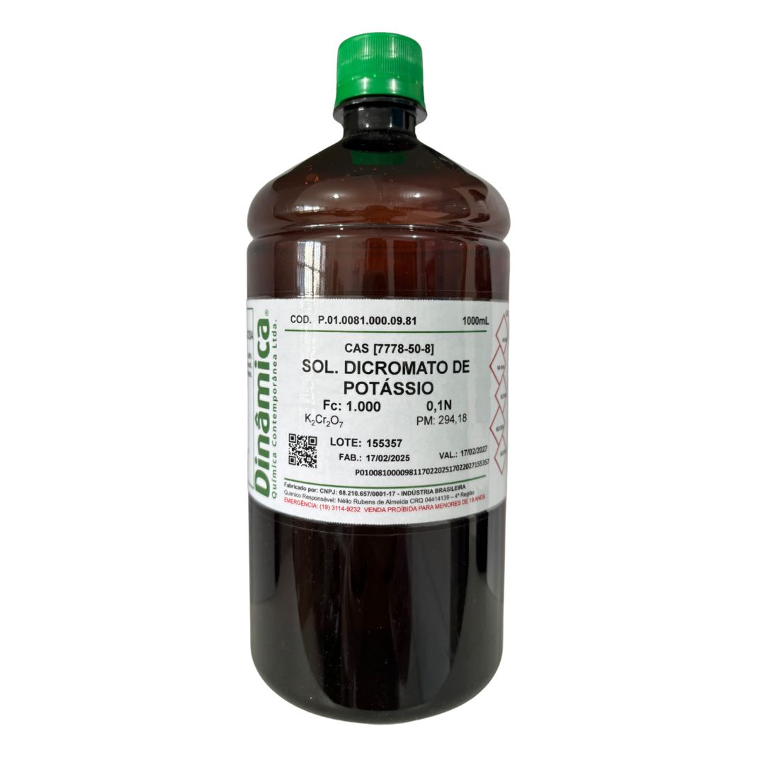 Solução Dicromato de Potássio 0,1N - 1 Litro
