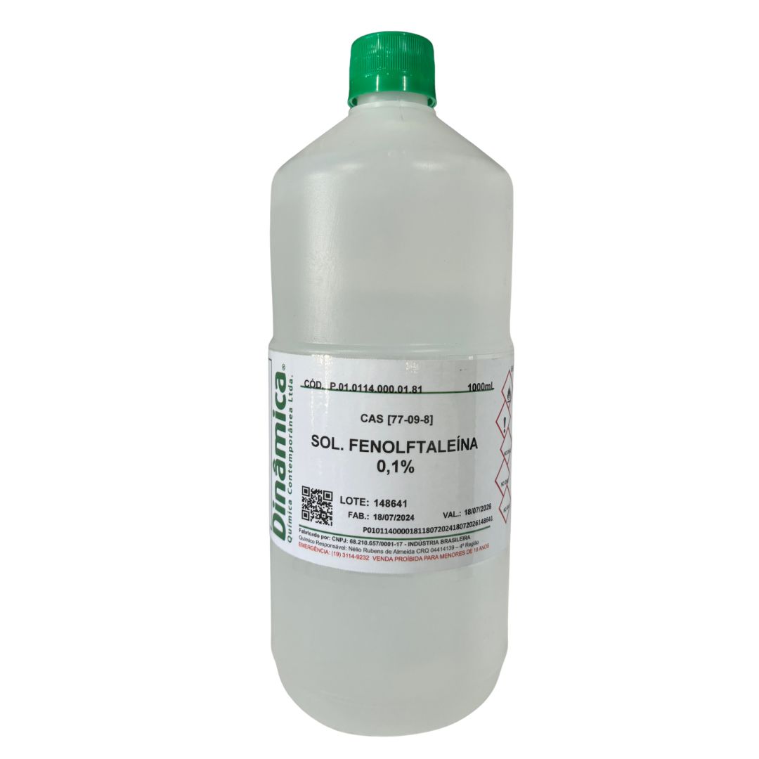 Solução Fenolftaleína 0,1 % - 1 Litro
