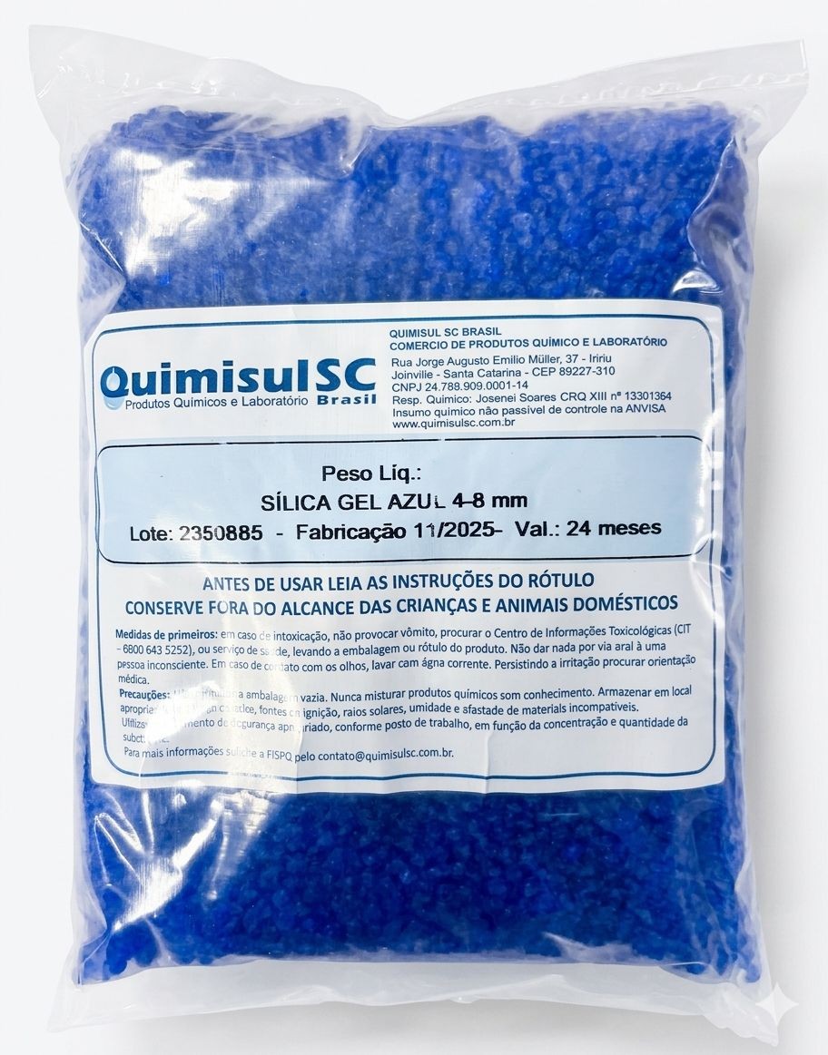 Sílica Gel Azul 4 a 8 mm - 500g