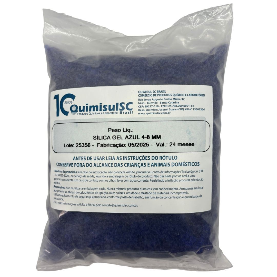 Sílica Gel Azul 4 a 8 mm - 250g