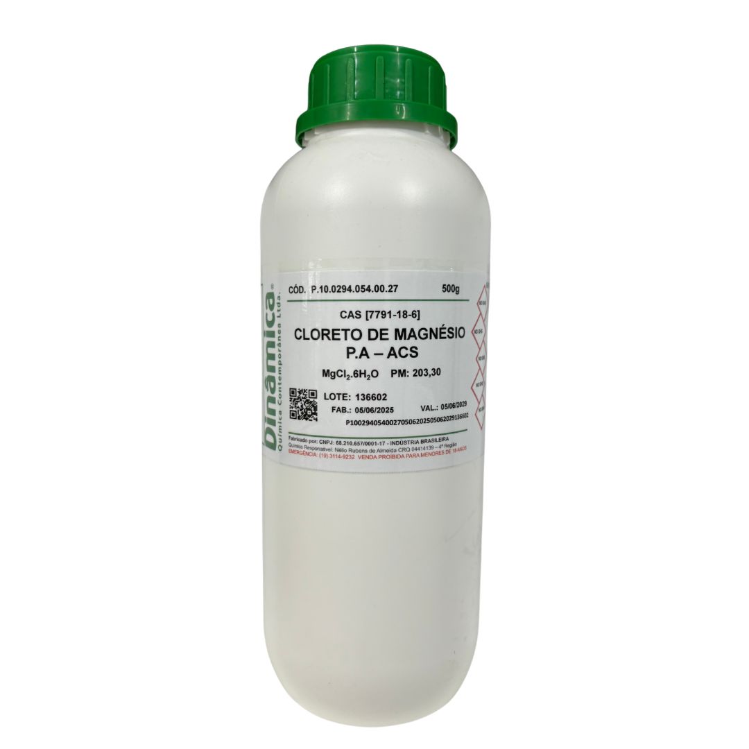 Cloreto de Magnésio PA ACS 500g - Dinâmica