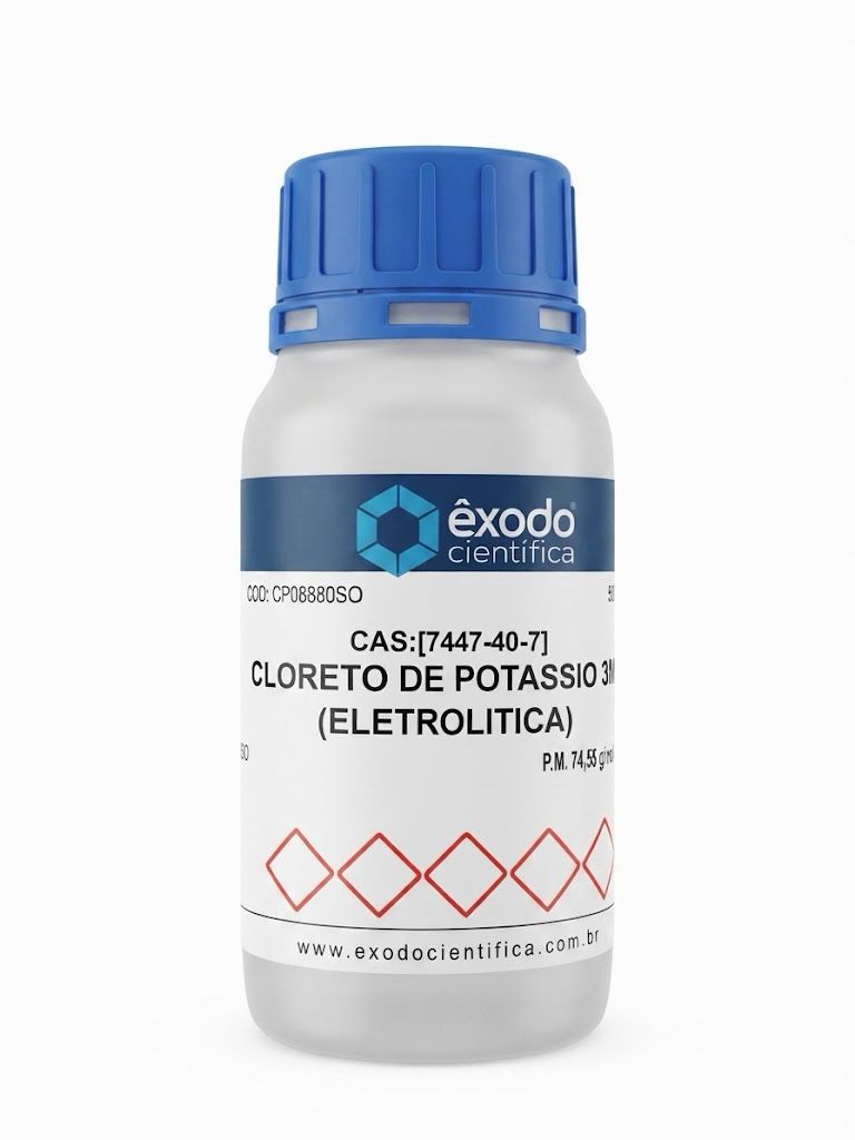 Solução Cloreto de Potássio 3M(N) Eletrolítica - 500ML