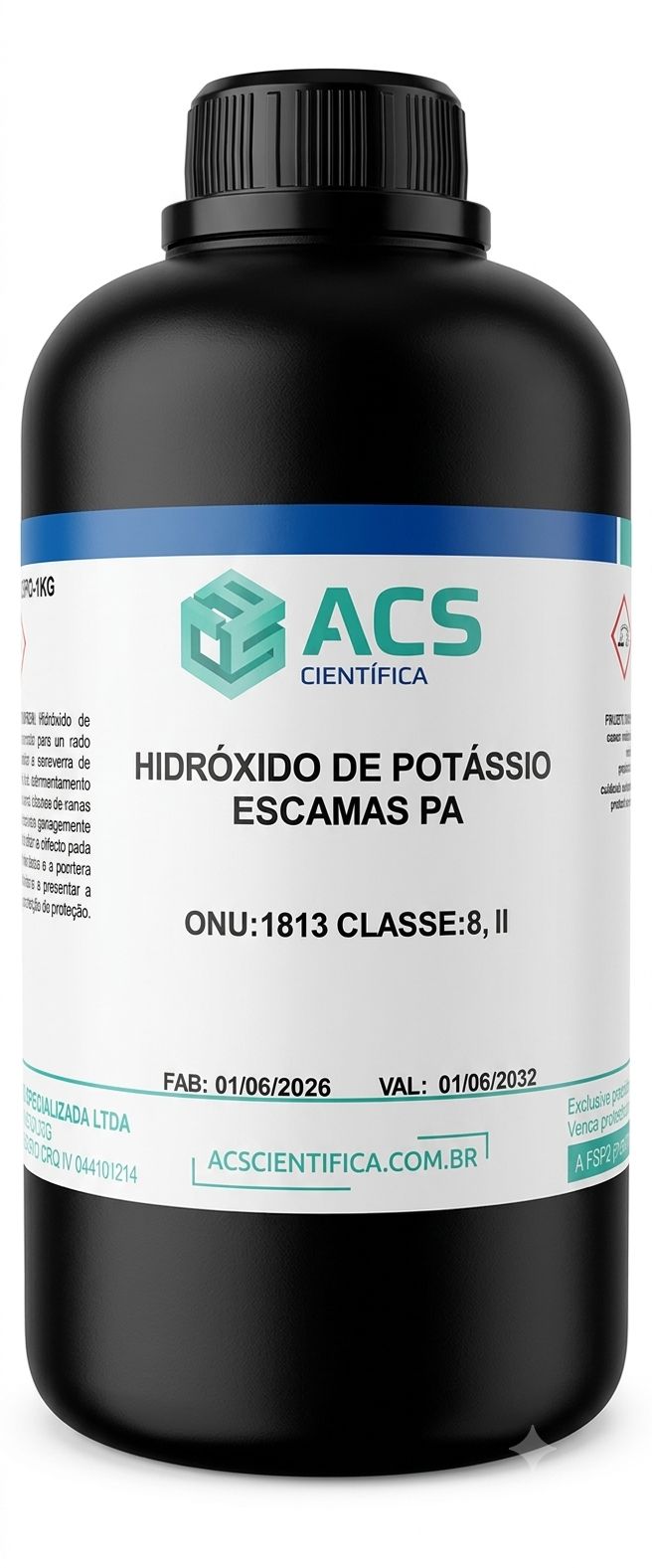 Hidróxido de Potássio Escamas PA - 1kg