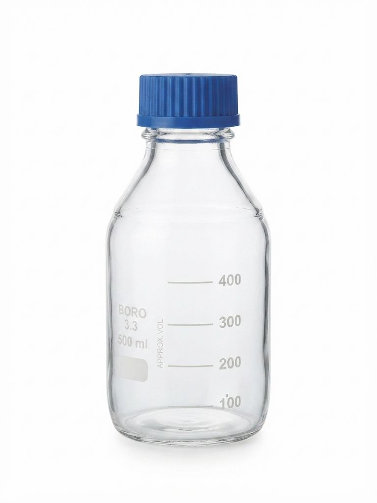 Frasco Reagente Graduado Tampa Azul 500ml