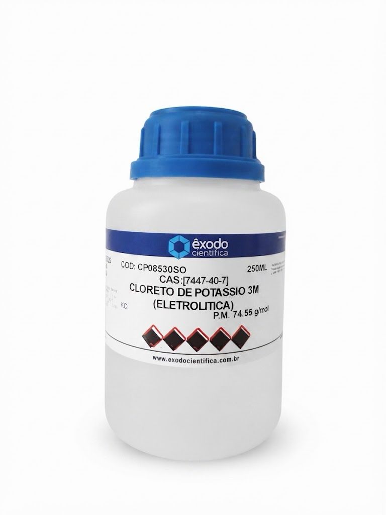 Solução Cloreto de Potássio 3M(N) Eletrolítica - 250ml