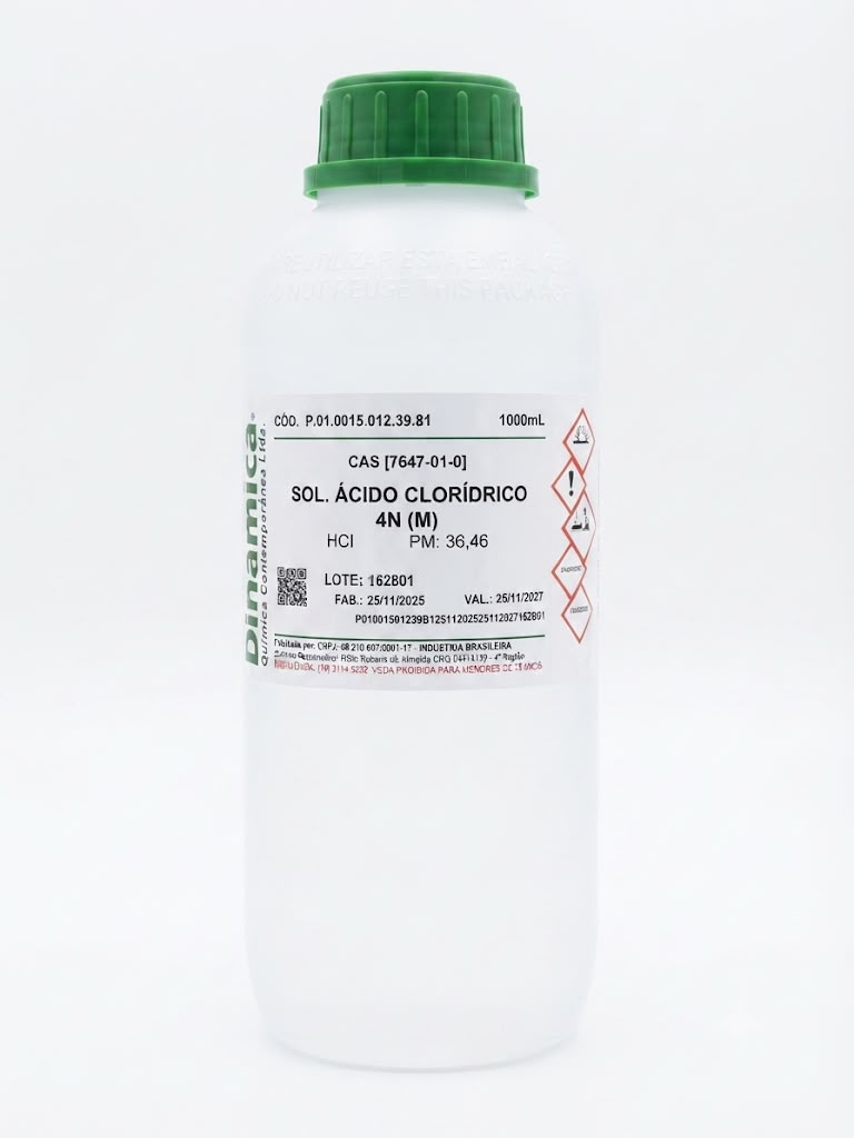 Solução Ácido Clorídrico 4N (M) 1 Litro
