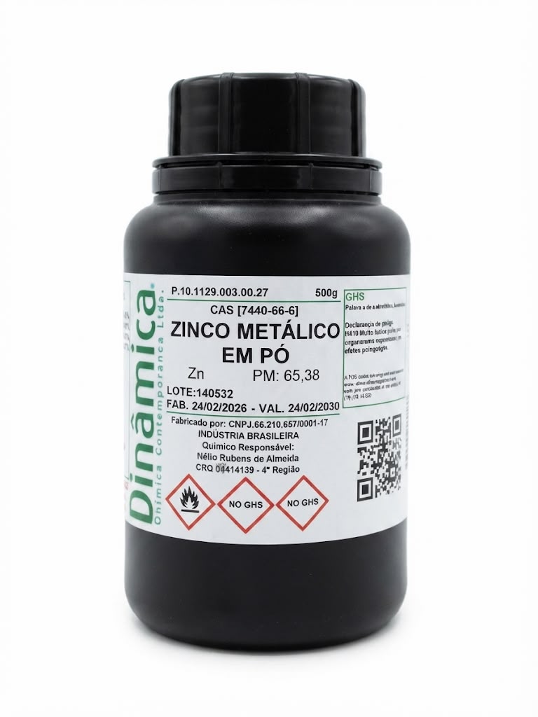 Zinco Metálico Em Pó 500g